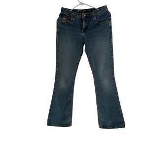 Cruel Blue Flare Wide Leg Jeans with Vintage Charm